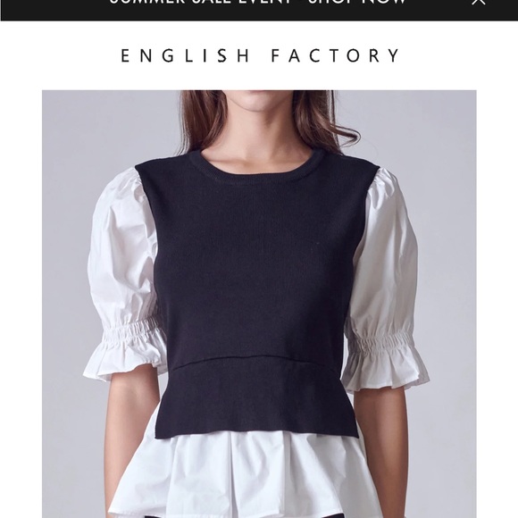 English Factory Tops - NWOT English Factory Poplin Mixed Sweater